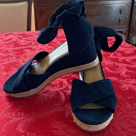 Splendid blue suede tie espadrilles sz 8.5 - Picture 2 of 4